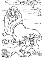 A coloring page of the lion king